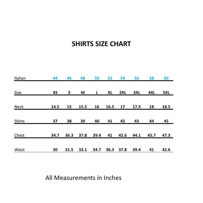 Lazaro Size Chart