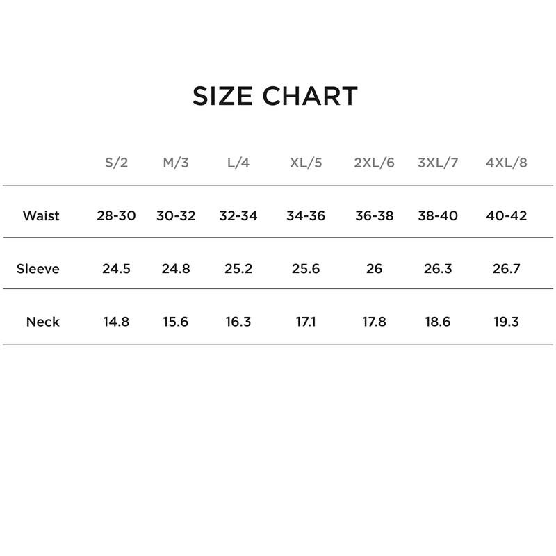 Bernardo Size Chart