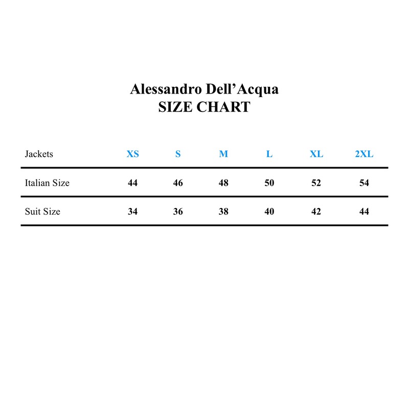 Alessandro Dell Acqua Size Chart