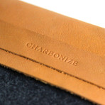 iPad Sleeve // Brown Leather w/ Charcoal Wool