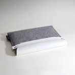 iPad Sleeve // White Leather w/ Grey Wool