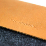 Straight MacBook Pro Sleeve // Brown Leather w/ Charcoal Wool (17" MacBook Pro)