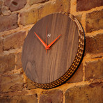 Edge Clock Walnut Orange