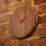 Edge Clock Walnut Pink