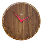 Edge Clock Walnut Pink