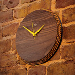 Edge Clock Walnut Yellow