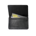 Silver Texalium & Leather Business Card Holder