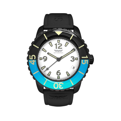 Mens 44mm Analog Watch // Black & Blue 