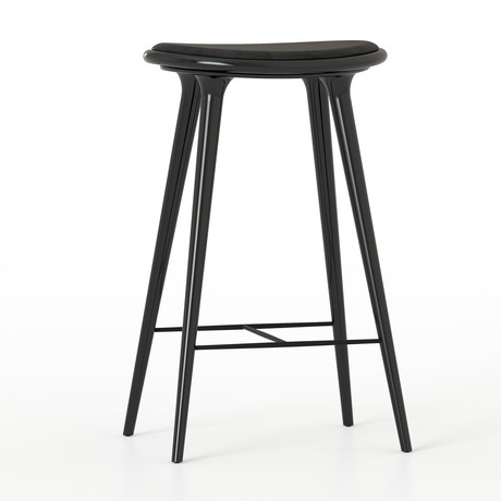 High Stool Black Hard Wood