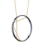 Inner Circle Necklace Small Silver/14k Gold