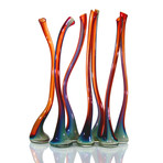 Wisp Cherry & Turquoise // Shiny (4" x 28")