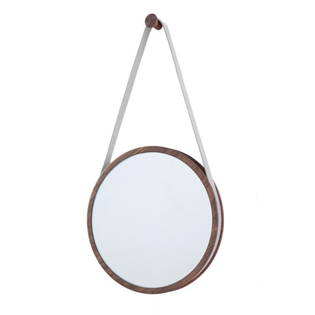 Loop Mirror Ivory Walnut  (10.2" Diameter)