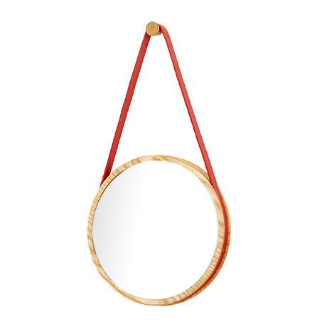 Loop Mirror Red Ash (10.2" Diameter)