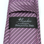 Narrow Tie Striped Pink 