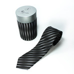 Narrow Tie Striped Black