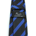 Narrow Tie Striped Black/Blue