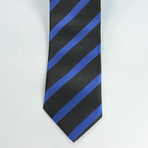 Narrow Tie Striped Black/Blue