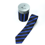 Narrow Tie Striped Black/Blue