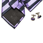 3" Tie Set Striped Bold Purple