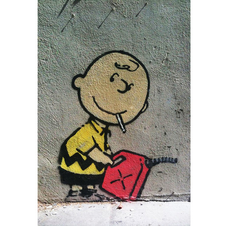 Charlie Brown, Smoking with Gas (18"L x 26"H)