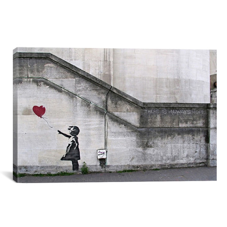 There Is Always Hope Balloon Girl // Banksy (18"W x 26"H x 0.75"D)