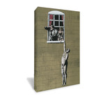 Naked Man Hanging from Window (18"L x 26"H)