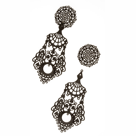 Day / Night Earrings Black