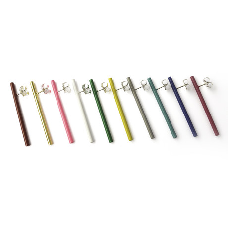 Color Rod Earrings  (24K Gold-plated)