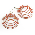 Concentric Earrings Red (1" Diameter )