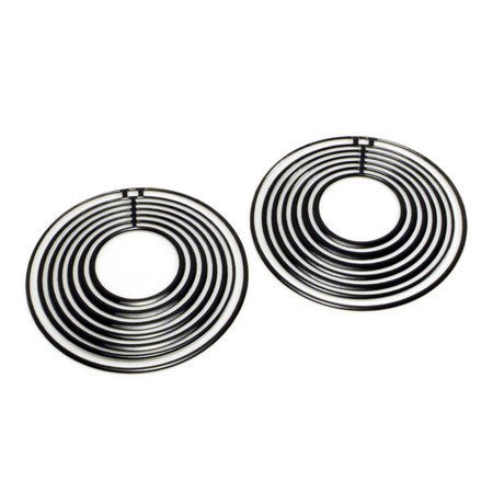 Concentric Earrings Black (1" Diameter )