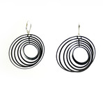 Concentric Earrings Black (1" Diameter )