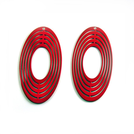 Orbit Earrings Red