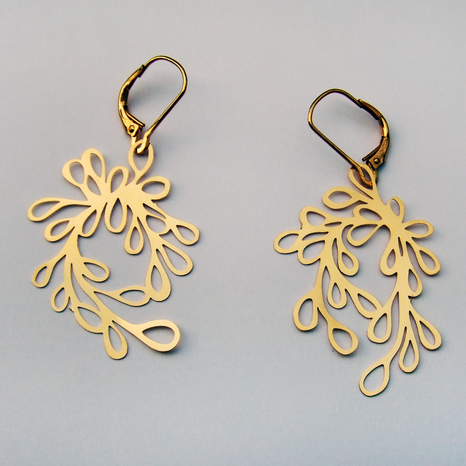 Plated Vines Pop Out Earrings Gold - Melissa Borrell ...