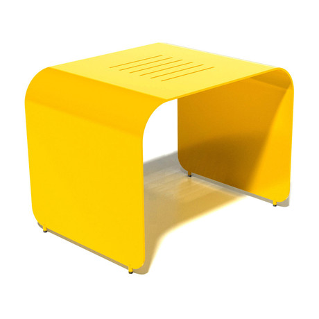 Lines End / Side Table (Yellow Satin)