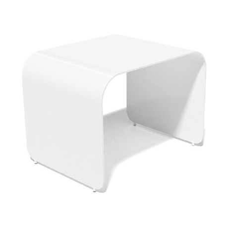 Flow End / Side Table (White Satin)