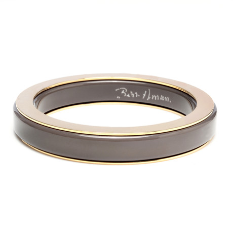 Skinny Gray Resin/Metal Bangle