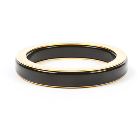 Skinny Black Resin/Metal Bangle