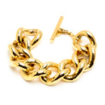 Large Gold Chain Link Bracelet