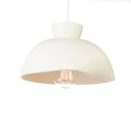 Lovejoy Bowl Pendant (white cord, white canopy)