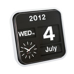 Wall Clock Big Flip - White Casing/Black dial