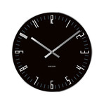 Wall Clock Slim Index Black Glass Mirror Edge