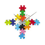 Wall Clock DIY Puzzle Multi-Color 17 Parts