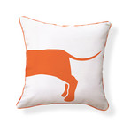 Happy Hot Dog Pillow Orange & White