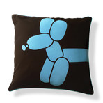 Little Balloon Dog Pillow Blue & Brown