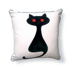 Kitty Cat with Button Eyes Pillow