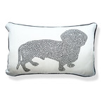 Glamorous Dachshund Pillow with Rhinestones