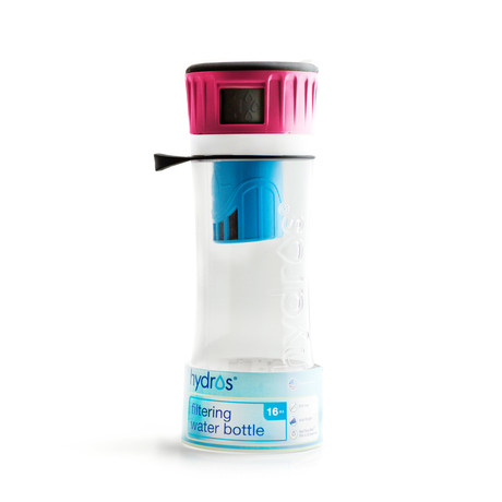 Hydros Side Fill Filtering Water Bottle // Pink