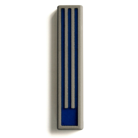 Concrete Mezuzah Long Lines (Blue)