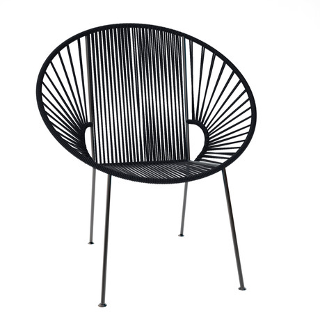 Concha Chair - Black Weave on Black Frame