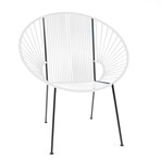 Concha Chair - White Weave on Black Frame